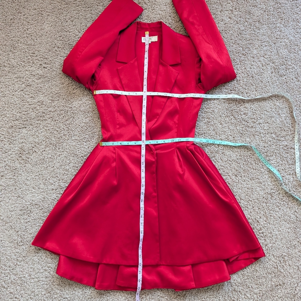 House of CB Red Simoneta Satin Tailored Jacket Mini Dress Size XS - Picture 15 of 16